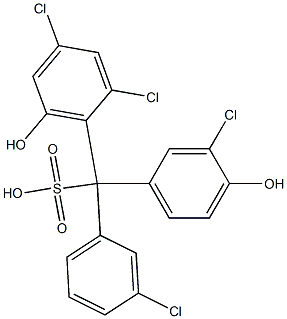 (3-Chlorophenyl)(3-chloro-4-hydroxyphenyl)(2,4-dichloro-6-hydroxyphenyl)methanesulfonic acid,,结构式