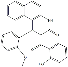 1-(2-Methoxyphenyl)-1,2-dihydro-2-(2-hydroxybenzoyl)benzo[f]quinolin-3(4H)-one,,结构式