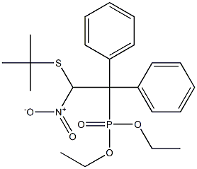1,1-ジフェニル-2-(tert-ブチルチオ)-2-ニトロエチルホスホン酸ジエチル 化学構造式