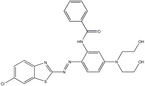 6-Chloro-2-[4-[bis(2-hydroxyethyl)amino]-2-(benzoylamino)phenylazo]benzothiazole,,结构式