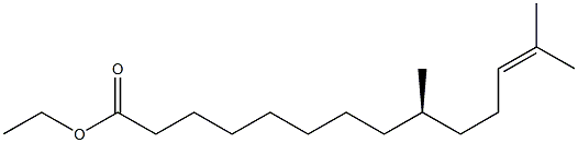 (9R)-9,13-Dimethyl-12-tetradecenoic acid ethyl ester Struktur