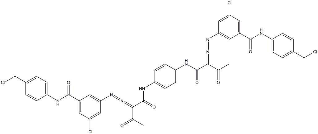 3,3'-[1,4-Phenylenebis[iminocarbonyl(acetylmethylene)azo]]bis[N-[4-(chloromethyl)phenyl]-5-chlorobenzamide] 结构式