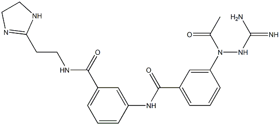 3-[[3-[(Amidinoamino)acetylamino]benzoyl]amino]-N-[2-[(4,5-dihydro-1H-imidazol)-2-yl]ethyl]benzamide,,结构式