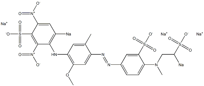 2'-Methyl-4-[N-methyl-N-(2-sodiosulfoethyl)amino]-5'-methoxy-4'-[(2,4-dinitro-6-sodiosulfophenyl)amino]azobenzene-3-sulfonic acid sodium salt