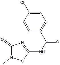 N-[(2,3-ジヒドロ-2-メチル-3-オキソ-1,2,4-チアジアゾール)-5-イル]-4-クロロベンズアミド 化学構造式