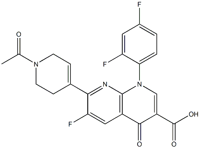 1,4-Dihydro-6-fluoro-7-[(1-acetyl-1,2,5,6-tetrahydropyridin)-4-yl]-4-oxo-1-(2,4-difluorophenyl)-1,8-naphthyridine-3-carboxylic acid