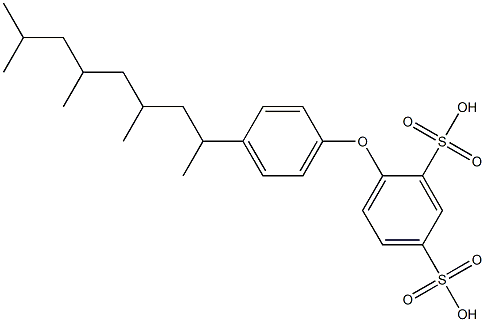 4-[4-(1,3,5,7-テトラメチルオクチル)フェニルオキシ]-1,3-ベンゼンジスルホン酸 化学構造式