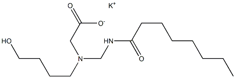 N-(4-Hydroxybutyl)-N-(octanoylaminomethyl)aminoacetic acid potassium salt Struktur