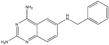 6-(ベンジルアミノ)キナゾリン-2,4-ジアミン 化学構造式