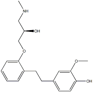 (2R)-1-[2-(4-Hydroxy-3-methoxyphenethyl)phenoxy]-3-methylamino-2-propanol Structure