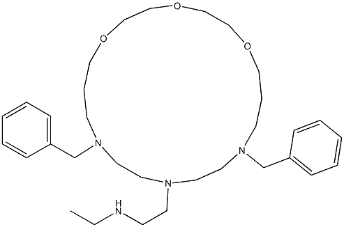 N-Ethyl-11,17-dibenzyl-1,4,7-trioxa-11,14,17-triazacycloicosane-14-ethanamine Struktur