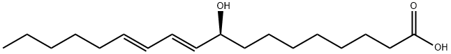 [10E,12E,R,(-)]-9-Hydroxy-10,12-octadecadienoic acid Structure