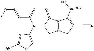 6-[(2-Amino-4-thiazolyl)(methoxyimino)acetylamino]-2-cyano-6,7-dihydro-5-oxo-1H,5H-pyrazolo[1,2-a]pyrazole-3-carboxylic acid|