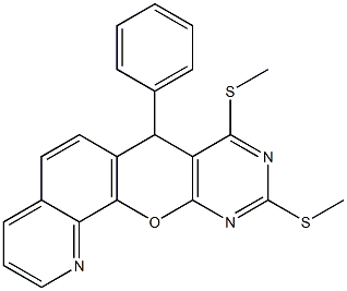 8,10-Bis(methylthio)-7-phenyl-7H-1,9,11-triaza-12-oxabenzo[a]anthracene Structure