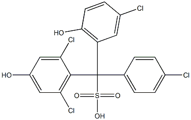 (4-Chlorophenyl)(3-chloro-6-hydroxyphenyl)(2,6-dichloro-4-hydroxyphenyl)methanesulfonic acid Structure