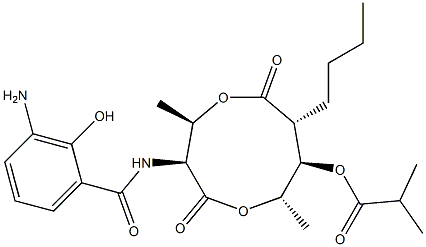 2-Methylpropanoic acid (3S,4R,7R,8R,9S)-3-[(3-amino-2-hydroxybenzoyl)amino]-4,9-dimethyl-2,6-dioxo-7-butyl-1,5-dioxonan-8-yl ester