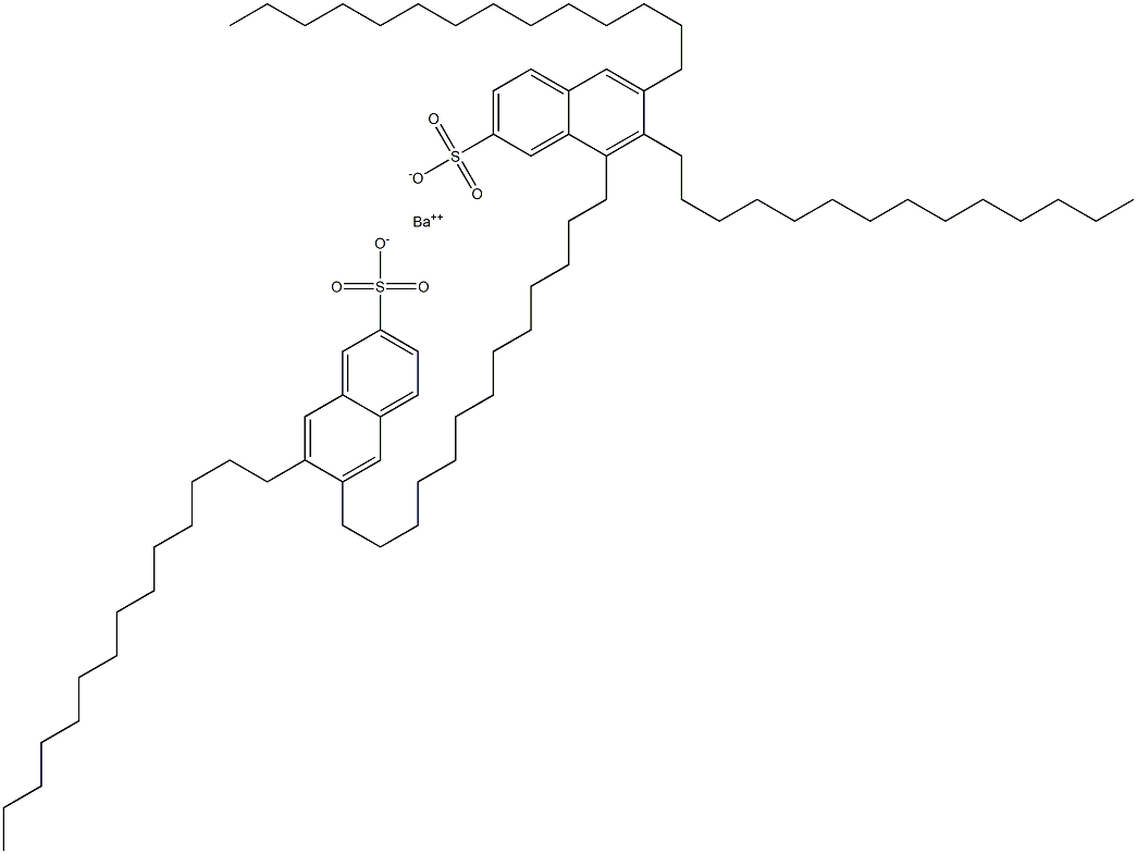 ビス(6,7-ジテトラデシル-2-ナフタレンスルホン酸)バリウム 化学構造式