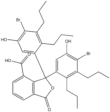 1,1-Bis(4-bromo-5-hydroxy-2,3-dipropylphenyl)-1,3-dihydro-3-oxoisobenzofuran-7-carboxylic acid Struktur