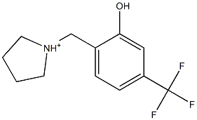 1-[2-Hydroxy-4-(trifluoromethyl)benzyl]pyrrolidine-1-cation Struktur