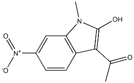 3-Acetyl-6-nitro-1-methyl-1H-indol-2-ol,,结构式
