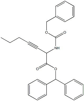 2-Benzyloxycarbonylamino-3-heptynoic acid diphenylmethyl ester Struktur