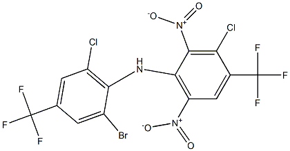  3-Chloro-4-trifluoromethyl-2,6-dinitro-N-[2-bromo-6-chloro-4-trifluoromethylphenyl]benzenamine