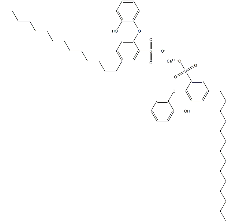 Bis(2'-hydroxy-4-tetradecyl[oxybisbenzene]-2-sulfonic acid)calcium salt,,结构式