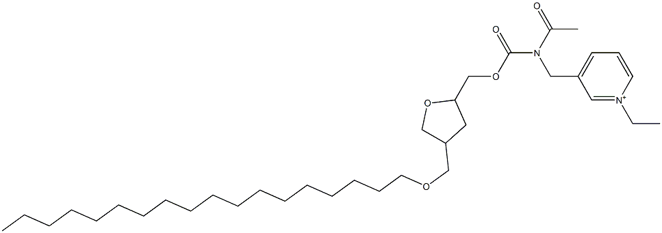 3-[[N-Acetyl-N-[[(tetrahydro-4-octadecyloxymethylfuran)-2-yl]methoxycarbonyl]amino]methyl]-1-ethylpyridinium 结构式