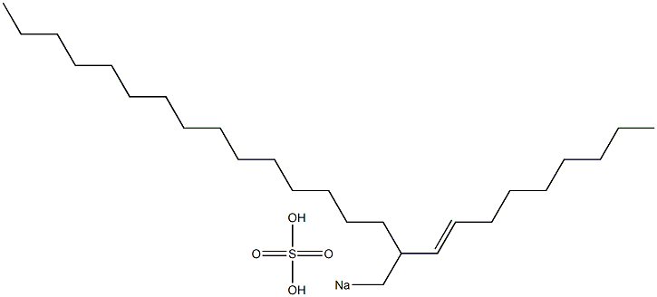 硫酸2-(1-ノネニル)ヘプタデシル=ナトリウム 化学構造式
