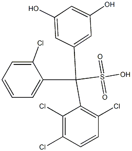 (2-Chlorophenyl)(2,3,6-trichlorophenyl)(3,5-dihydroxyphenyl)methanesulfonic acid 结构式