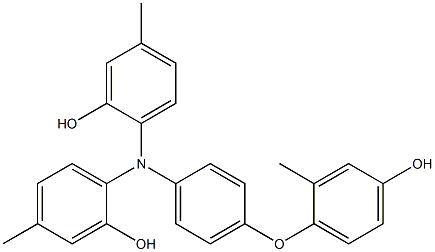 N,N-Bis(2-hydroxy-4-methylphenyl)-4-(4-hydroxy-2-methylphenoxy)benzenamine,,结构式