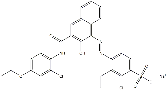 2-Chloro-3-ethyl-4-[[3-[[(2-chloro-4-ethoxyphenyl)amino]carbonyl]-2-hydroxy-1-naphtyl]azo]benzenesulfonic acid sodium salt|