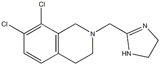 2-[[(1,2,3,4-テトラヒドロ-7,8-ジクロロイソキノリン)-2-イル]メチル]-4,5-ジヒドロ-1H-イミダゾール 化学構造式