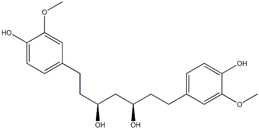 (3R,5S)-1,7-ビス(3-メトキシ-4-ヒドロキシフェニル)ヘプタン-3,5-ジオール 化学構造式