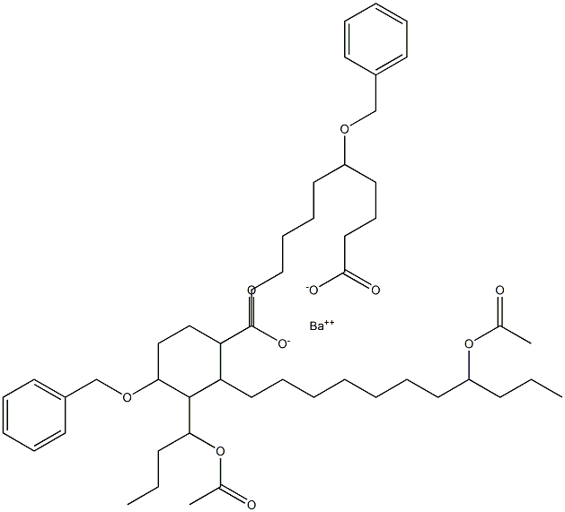 Bis(5-benzyloxy-15-acetyloxystearic acid)barium salt,,结构式