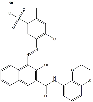 4-Chloro-2-methyl-5-[[3-[[(3-chloro-2-ethoxyphenyl)amino]carbonyl]-2-hydroxy-1-naphtyl]azo]benzenesulfonic acid sodium salt Structure