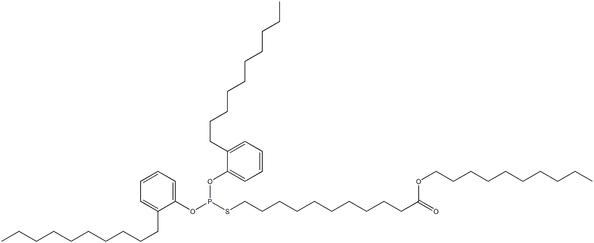 Thiophosphorous acid O,O-bis(2-decylphenyl)S-(11-decyloxy-11-oxoundecyl) ester Structure