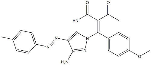 2-Amino-3-(4-methylphenylazo)-6-acetyl-7-(4-methoxyphenyl)pyrazolo[1,5-a]pyrimidin-5(4H)-one