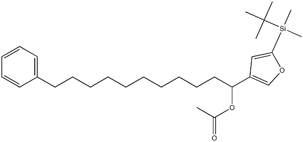 Acetic acid 1-[5-(tert-butyldimethylsilyl)-3-furyl]-11-phenylundecyl ester Structure