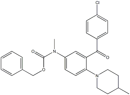 N-[3-(4-Chlorobenzoyl)-4-(4-methyl-1-piperidinyl)phenyl]-N-methylcarbamic acid benzyl ester,,结构式
