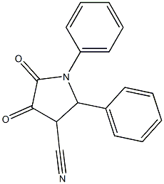 1-フェニル-2-フェニル-4,5-ジオキソピロリジン-3-カルボニトリル 化学構造式