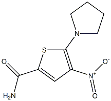 2-(1-Pyrrolidinyl)-3-nitro-5-carbamoylthiophene Structure