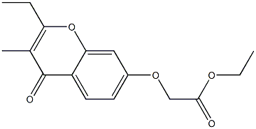 [(2-Ethyl-3-methyl-4-oxo-4H-1-benzopyran-7-yl)oxy]acetic acid ethyl ester Structure