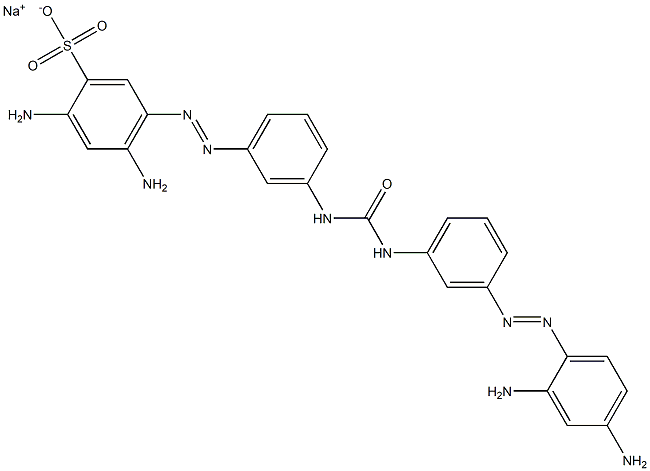 2,4-Diamino-5-[[3-[N'-[3-[(2,4-diaminophenyl)azo]phenyl]ureido]phenyl]azo]benzenesulfonic acid sodium salt,,结构式