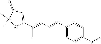 2,2-ジメチル-5-[(1E,3E)-1-メチル-4-(4-メトキシフェニル)-1,3-ブタジエニル]フラン-3(2H)-オン 化学構造式