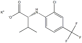 (R)-2-(2-Chloro-4-trifluoromethylanilino)-3-methylbutyric acid potassium salt,,结构式