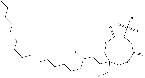 Palmitoleic acid [1-(hydroxymethyl)-4,7-dioxo-6-sulfo-3,8-dioxacyclononan-1-yl]methyl ester 结构式