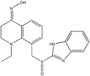 1-Ethyl-1,2,3,4-tetrahydro-4-hydroxyimino-8-(1H-benzimidazol-2-ylsulfinylmethyl)quinoline Structure