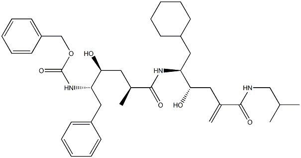 (4S,5S)-6-Cyclohexyl-5-[[(2S,4S,5S)-6-phenyl-5-(benzyloxycarbonylamino)-4-hydroxy-2-methylhexanoyl]amino]-4-hydroxy-2-methylene-N-(2-methylpropyl)hexanamide Structure