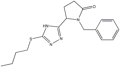 5-(5-Oxo-1-benzylpyrrolidin-2-yl)-3-butylthio-4H-1,2,4-triazole Struktur